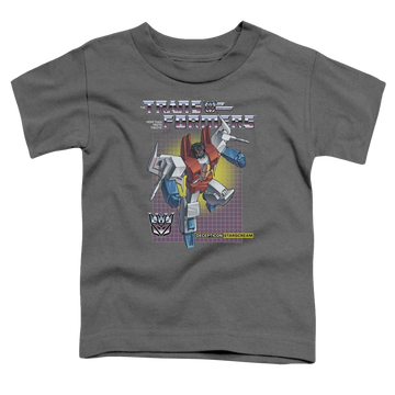 Charcoal toddler t-shirt with Transformers Starscream graphic