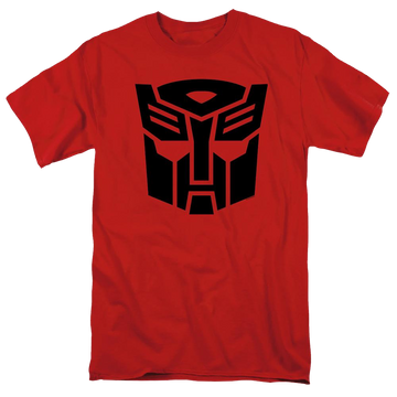 Red men's regular fit t-shirt with Transformers Autobot graphic