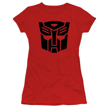 Red juniors t-shirt with Transformers Autobot graphic