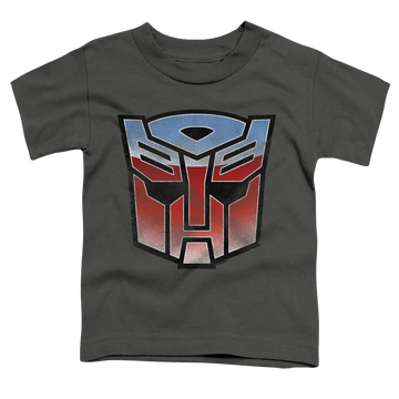 Charcoal toddler t-shirt with Transformers Vintage Autobot Logo graphic