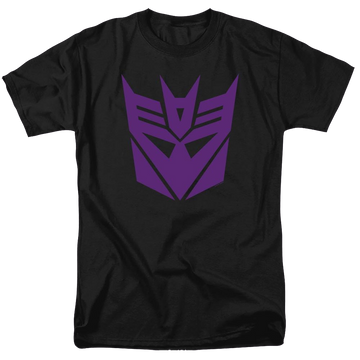 Black men's regular fit t-shirt with Transformers Decepticon graphic
