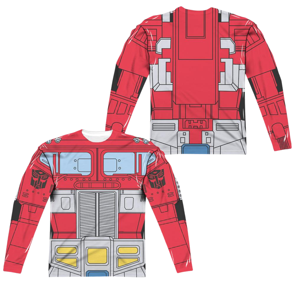 Transformers Optimus Prime Costume (Front/Back Print) - Men's All-Over Print Long Sleeve Men's All-Over Print Long Sleeve Transformers   
