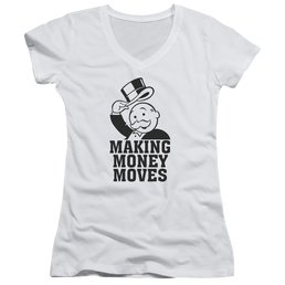 Monopoly Making Money Moves - Juniors V-Neck T-Shirt Juniors V-Neck T-Shirt Monopoly   