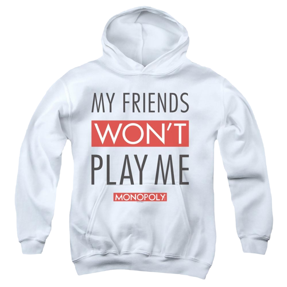 Monopoly My Friends Won't Play Me - Youth Hoodie Youth Hoodie (Ages 8-12) Monopoly   
