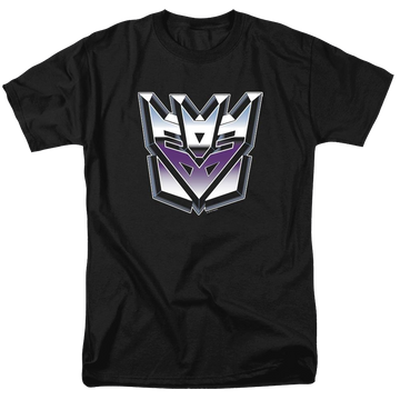 Black men's regular fit t-shirt with Transformers Decepticon Airbrush Logo graphic