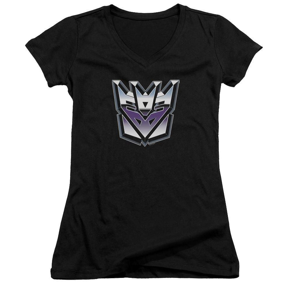 Transformers Decepticon Airbrush Logo - Juniors V-Neck T-Shirt Juniors V-Neck T-Shirt Transformers   