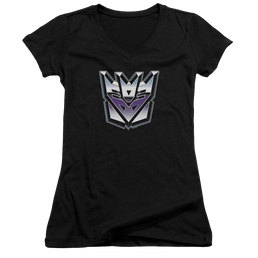 Transformers Decepticon Airbrush Logo - Juniors V-Neck T-Shirt Juniors V-Neck T-Shirt Transformers   