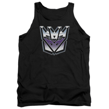Black men's tank with Transformers Decepticon Airbrush Logo graphic