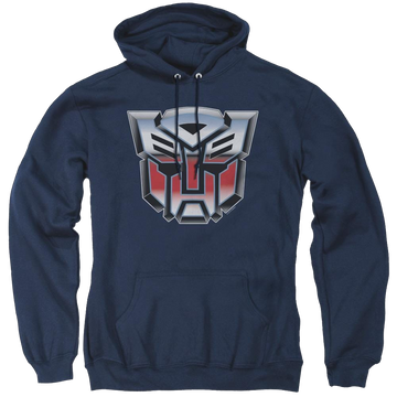 Navy pullover hoodie with Transformers Autobot Airbrush Logo graphic