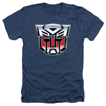 Navy men's heather t-shirt with Transformers Autobot Airbrush Logo graphic