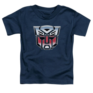 Navy toddler t-shirt with Transformers Autobot Airbrush Logo graphic