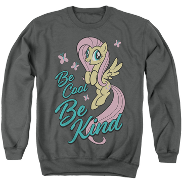 Charcoal men's crewneck sweatshirt with My Little Pony Friendship Is Magic Be Kind graphic