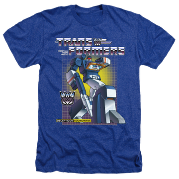 Royal men's heather t-shirt with Transformers Soundwave graphic