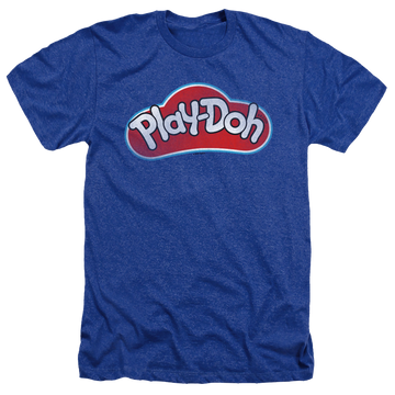 Royal men's heather t-shirt with Play-doh Hasbro Lid graphic