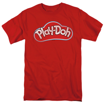 Red men's regular fit t-shirt with Play-doh Lid graphic