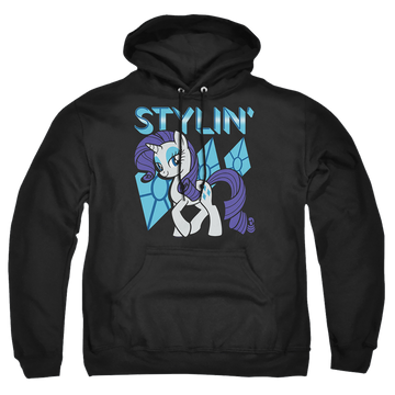 Black pullover hoodie with My Little Pony Friendship Is Magic Stylin graphic