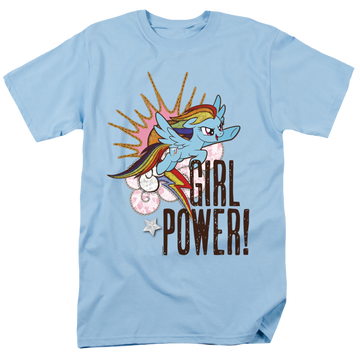 Light blue men's regular fit t-shirt with My Little Pony Friendship Is Magic Girl Power graphic