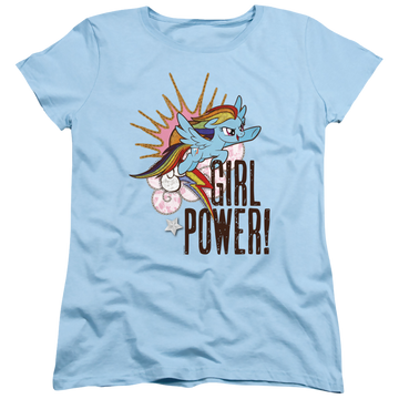 Light blue women's t-shirt with My Little Pony Friendship Is Magic Girl Power graphic