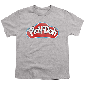 Athletic heather youth t-shirt for ages 8 to 12 with Play-doh Dohs graphic