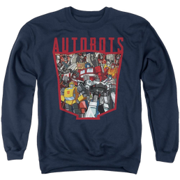 Transformers Autobot Collage - Men's Crewneck Sweatshirt Men's Crewneck Sweatshirt Transformers   