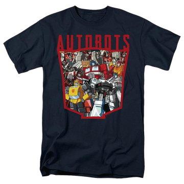 Navy men's regular fit t-shirt with Transformers Autobot Collage graphic