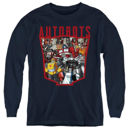 Transformers Autobot Collage - Youth Long Sleeve T-Shirt Youth Long Sleeve T-Shirt Transformers   