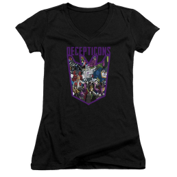 Transformers Decepticon Collage - Juniors V-Neck T-Shirt Juniors V-Neck T-Shirt Transformers   