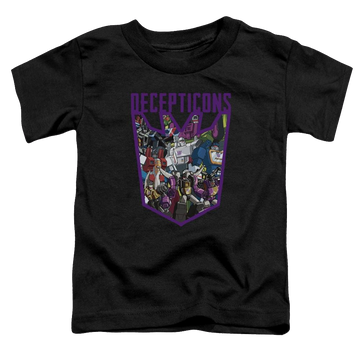 Black toddler t-shirt with Transformers Decepticon Collage graphic
