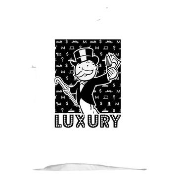 White kid's t-shirt for ages 4 to 7 with Monopoly Luxury graphic