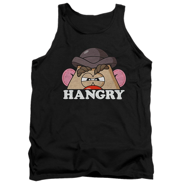 Black men's tank with Mr Potato Head Hangry graphic