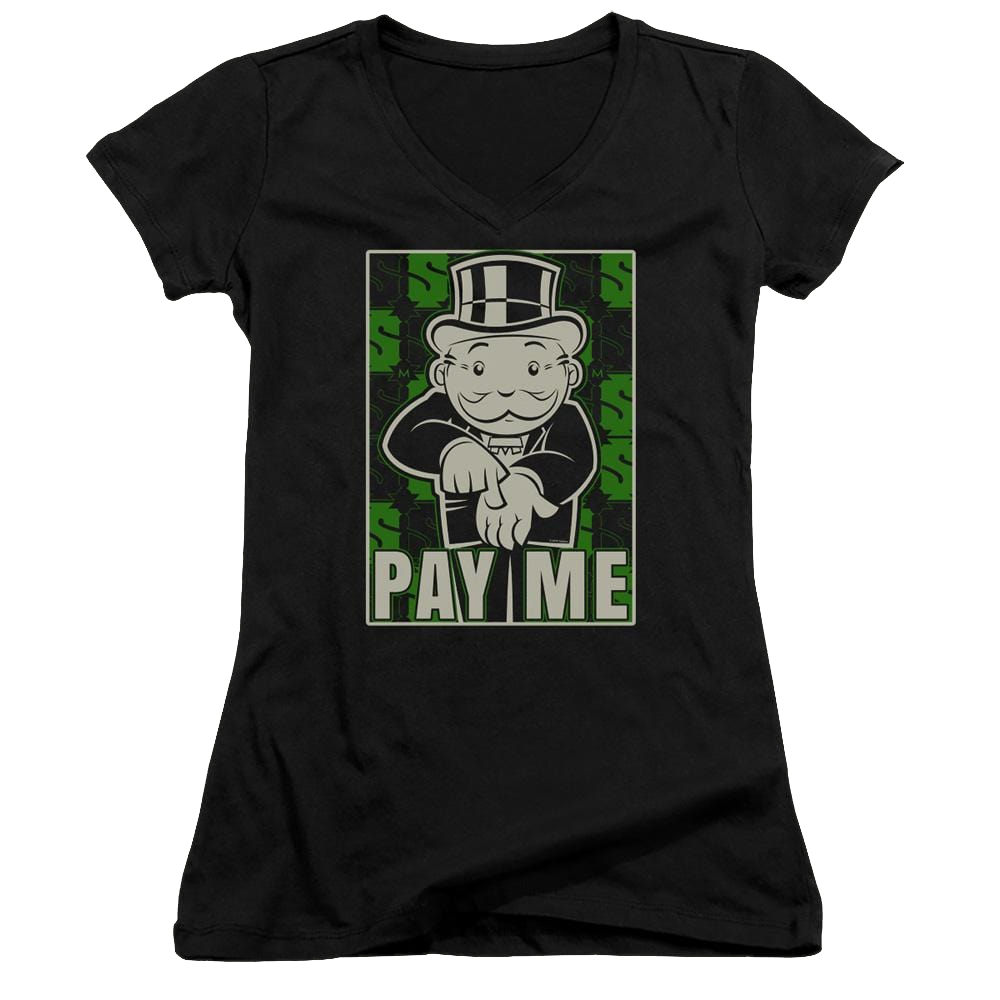 Monopoly Pay Me - Juniors V-Neck T-Shirt Juniors V-Neck T-Shirt Monopoly   