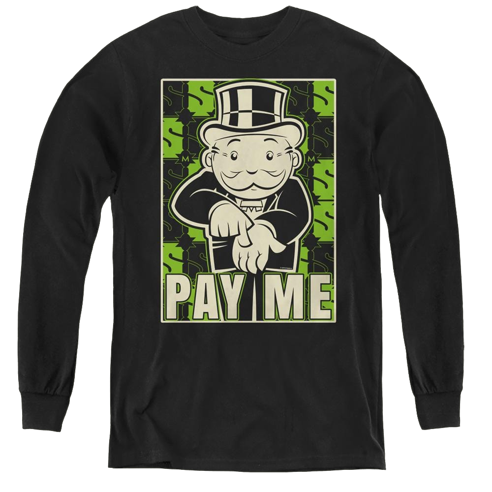 Monopoly Pay Me - Youth Long Sleeve T-Shirt Youth Long Sleeve T-Shirt Monopoly   