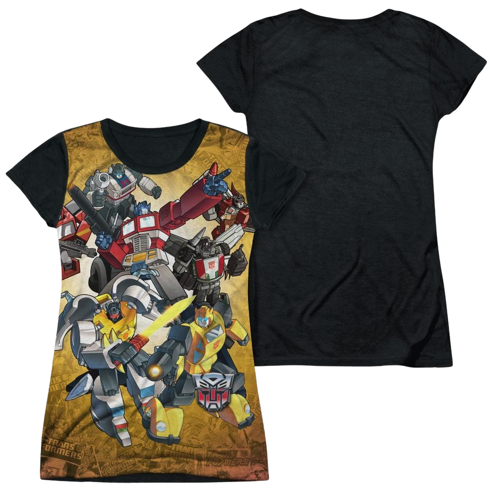 Transformers Autobots V Decepticons - Juniors Black Back T-Shirt Juniors Black Back T-Shirt Transformers   