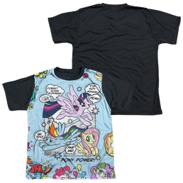 My Little Pony Friendship Is Magic Pony Comic - Youth Black Back T-Shirt Youth Black Back T-Shirt (Ages 8-12) My Little Pony   
