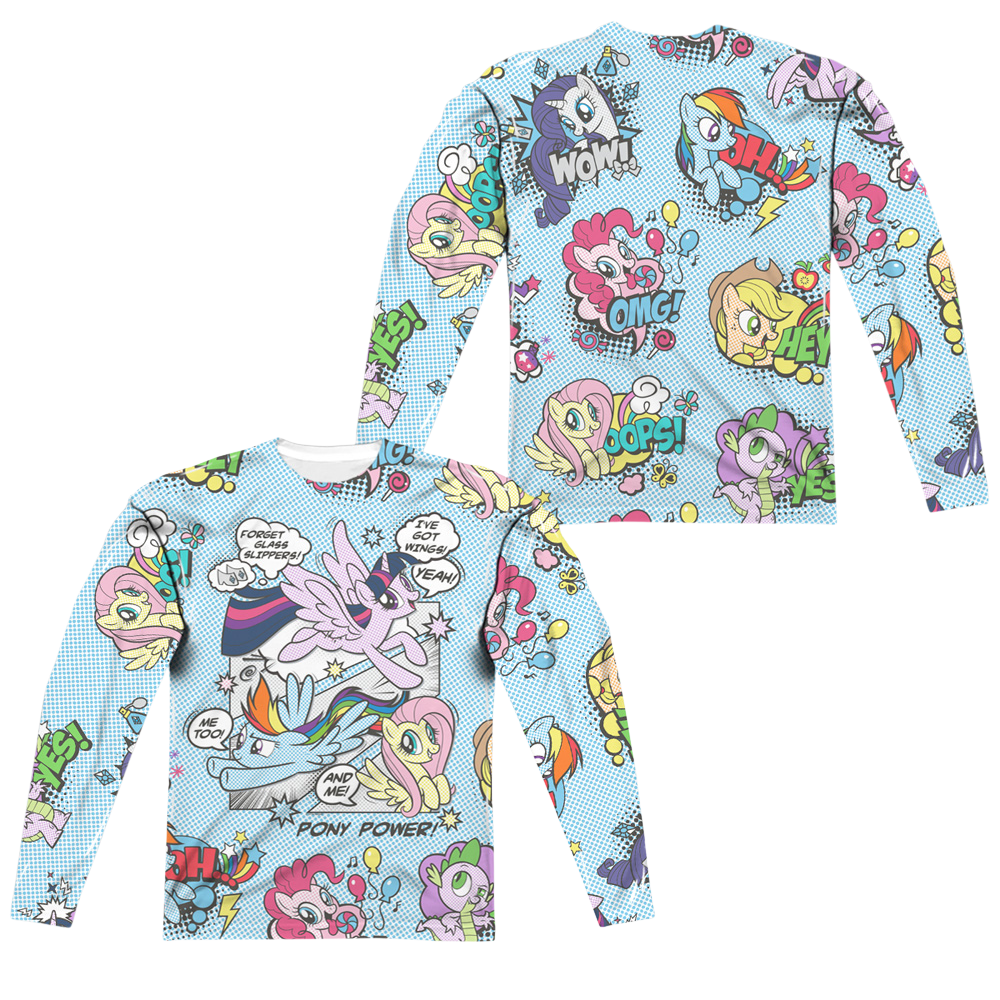 My Little Pony Friendship Is Magic Pony Comic (Front/Back Print) - Men's All-Over Print Long Sleeve Men's All-Over Print Long Sleeve My Little Pony   