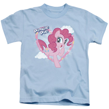 Light blue kid's t-shirt for ages 4 to 7 with My Little Pony Friendship Is Magic Pinkie Pie graphic