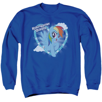 Royal men's crewneck sweatshirt with My Little Pony Friendship Is Magic Rainbow Dash graphic