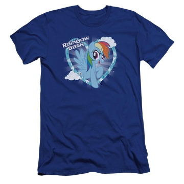 Royal men's premium slim fit t-shirt with My Little Pony Friendship Is Magic Rainbow Dash graphic