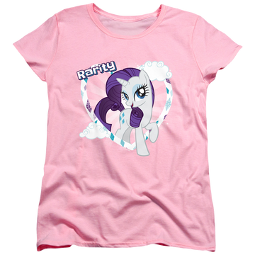 Pink women's t-shirt with My Little Pony Friendship Is Magic Rarity graphic