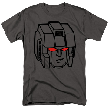 Charcoal men's regular fit t-shirt with Transformers Starscream Head graphic