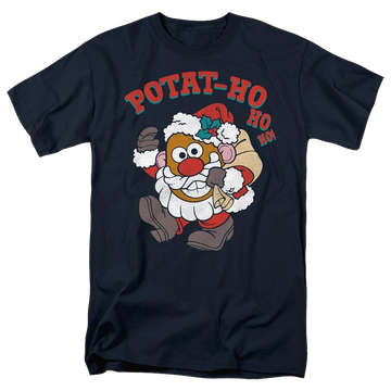 Navy men's regular fit t-shirt with Mr Potato Head Ho Ho graphic