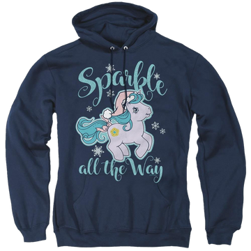 Navy pullover hoodie with My Little Pony Classic Sparkle All The Way graphic