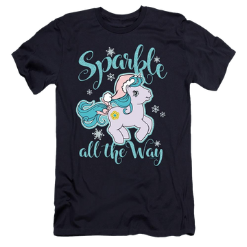 Navy men's premium slim fit t-shirt with My Little Pony Classic Sparkle All The Way graphic