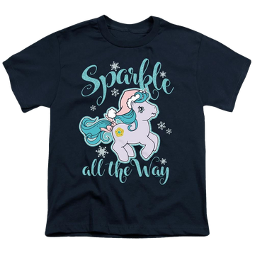Navy youth t-shirt for ages 8 to 12 with My Little Pony Classic Sparkle All The Way graphic