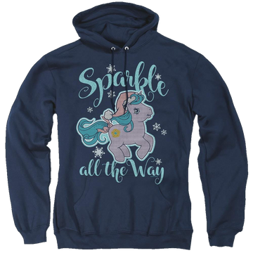Navy pullover hoodie with My Little Pony Classic Sparkle All The Way 2 graphic