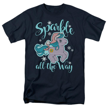 Navy men's regular fit t-shirt with My Little Pony Classic Sparkle All The Way 2 graphic