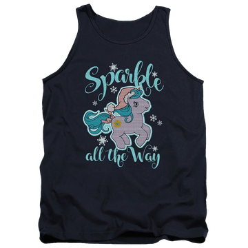 Navy men's tank with My Little Pony Classic Sparkle All The Way 2 graphic