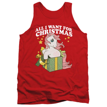 Red men's tank with My Little Pony Classic All I Want graphic