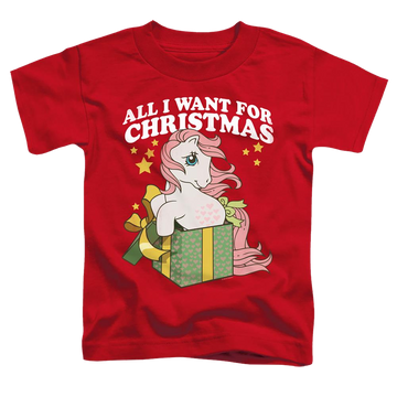 Red toddler t-shirt with My Little Pony Classic All I Want graphic