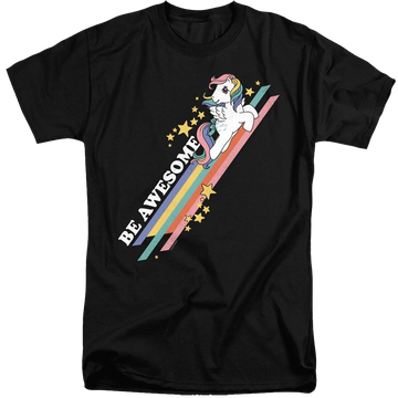 Black men's tall fit t-shirt with My Little Pony Classic Be Awesome graphic